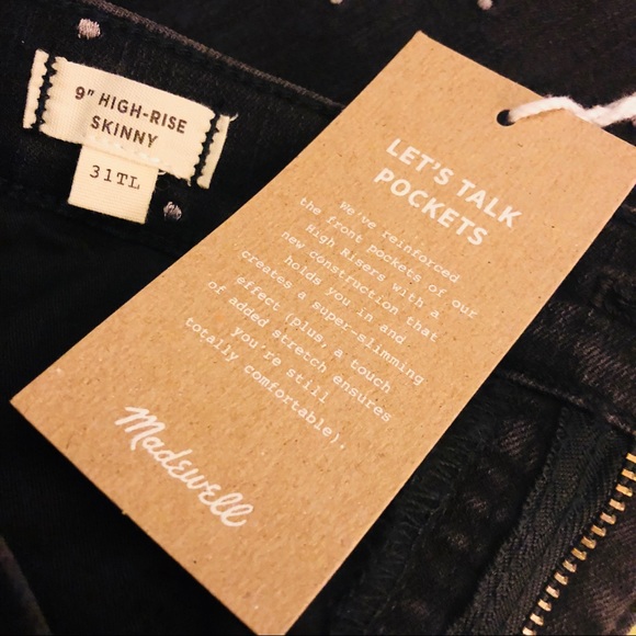 Madewell 9" High Rise Tall Jeans Metallic Dot - Picture 6 of 7